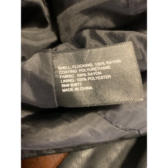 A.N.A. XL Faux Leather Black Moto Jacket Grung Streetwear - Picture 8 of 9